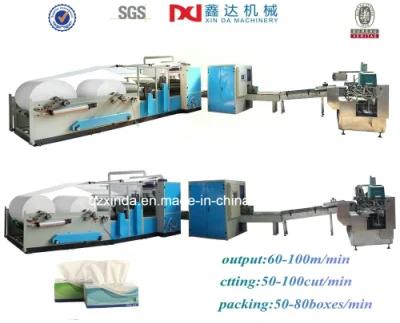 Full Automatic Facial Tissue Paper Production Line, Facial Tissue Packing and Cutting Machine