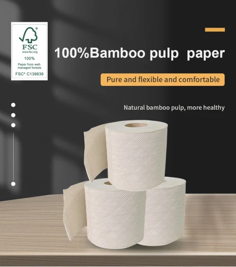 Factory Price Certified OEM Factory Wholesale Health Organic Virgin Pulp Bamboo Roll Toilet Paper Tissue for Sale Eco-Friendly Whole Products